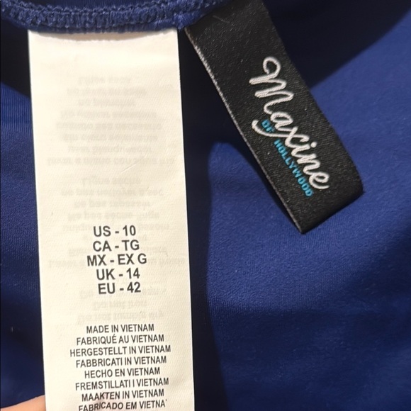 Maxine of Hollywood 10 Navy High-Waisted Blue Bikini Bottom - Picture 6 of 7